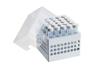 艾本德儲存盒 5 × 5, 可放置 25  個試管，15  mL，2  件，高 127  mm，5  英寸，聚丙烯材料，可耐受最低 -86  °C，可高溫高壓滅菌，帶蓋子并具有數(shù)字字母標(biāo)識